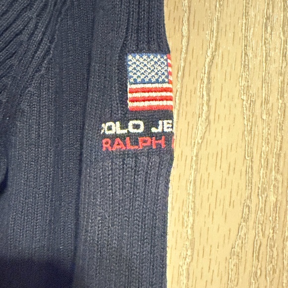 Vintage Polo Jeans Co. Ralph Lauren American Flag Ribbed Turtleneck Sweater - Picture 5 of 8